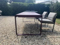 Fermob - Gartengruppe Bellevie Aluminium Pulverlack Sessel Rosmarin Grün Grau Tisch Schwarzkirsche Rot Violett Mit Sitzkissen - 3