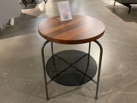 Rolf Benz - Beistelltisch 947 Nussbaum Massiv Ablageplatte Glas Grau Gestell Lackiert Umbragrau - 4