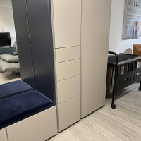 Schönbuch - Schrank Stripes Kieselstein 59 Grau Und Nachtblau 51 Blaugrau Lackiert Sitzbankpolster Nachtblau - 16