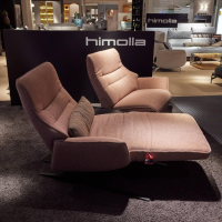 himolla - Ecksofa Haiger 4905 Stoff Oasis Peach Metallkufe Anthrazit Pulverbeschichtet Mit Lendenkissen Und Beleuchtung - 5