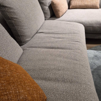 Rolf Benz - Rolf Benz Sofa KUMO 555 – Stoff Graubeige, Ottomane rechts - 13