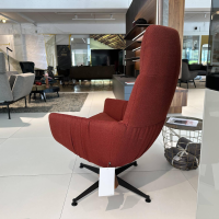 KFF - Lounge Sessel Faye Casual Stoff Rohi Credo Lampion Rot 4 Fuß Sterngestell Drehbar Struktur Schwarz mit Hocker - 11