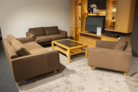 DFM - Polstergruppe Elian 3er-Set Leder W11 Farbe Chocolate Füße Eiche Geölt - 6