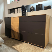 Wöstmann - Sideboard kanadische Erle Massiv Natur Mattglas Carbon Schwarz - 2