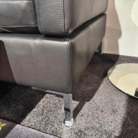 Brühl - Sofa Alba System 0 Leder Pearl 5707 10 Schwarz Winkelfüße Metall Verchromt Inklusive Fußstütze - 6