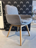 Hülsta - 2er-Set Stuhl S 700 Stoff 4402 Grau Füße Eiche - 4