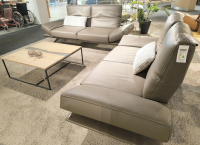 Koinor - Polstergarnitur Wesley Leder X Happy Oak Beige Gestell Metallkufe Nickel Schwarz Satiniert Inklusive Kissen - 7