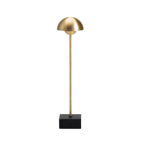 Christine Kröncke - Tischlampe Paola Messing Dunkelgrau Fuß Marmor Nero Marquina Schwarz - 4