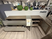 Wimmer - Sideboard Linja Asteiche Naturgrau Hartwachsöl Front Metall Nickelfarbig Mit LED Beleuchtung - 3