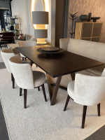 Jab Anstoetz - 4er Set Stuhl Polo Dining Chair Swivel Bezug Stoff Toyo 1 1381 072 Beige Gestell Walnuss Natur Wenge - 6