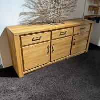 Natura - Sideboard Farmingdale Oberfläche Natur Eiche Geölt Griffe Metall Schwarz - 8