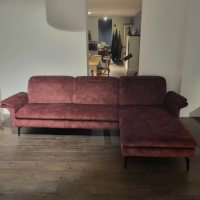 Activineo - Ecksofa Garbo Stoff VZP Bordeaux Rot Metallkufe Schwarz Matt Mit Manuelle Kopfteilverstellung - 4
