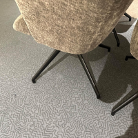 Bacher - 4er Set Armlehnstuhl Noah Stoff Cloud Stone 191 Grau Drehgestell Metall Schwarz Tiefmatt Pulverbeschichtet - 6