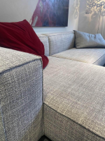 Living Divani - Ecksofa Neowall 15424 Stoff Visco Primula 13 Soft Top Grau Inklusive Kissen - 4