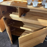Natura - Highboard Hillsboro Wildeiche Massiv Geölt Mit Glastüren Mit Beleuchtung - 7
