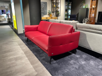 himolla - Sofa 2-Sitzer Waldkirchen R Leder 33 Longlife Soft Chianti Rot Gestell Metall Anthrazit Pulverbeschichtet - 4
