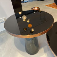 ClassiCon - Beistelltisch Bell Side Table Kristallglas Schwarz Lackiert Metallaufsatz Kupfer Massiv - 2