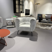 Brühl - Sessel Magnolia Stoff 6450 49 Weiß Grau Gestell Metal Schwarz Lackiert - 6