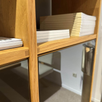 Team 7 - Anbauwand Cubus Eiche Massiv Geölt Und Farbglas Dunkel Braun - 4