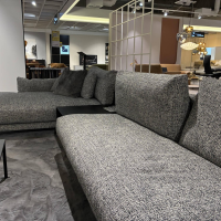 WK Wohnen - Sofa WK 590 Stoff Nizza 92 Stahl Grau Metallkufe U Flach Schwarz - 3