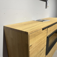 Wöstmann - Sideboard Cortona Wildeiche Massiv Soft Gebürstet Gestell Metall Anthrazit Ink. Beleuchtung - 6