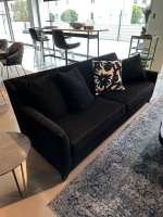 WK Wohnen - Garnitur Brüssel Stoff Diego 8551 90 Black Schwarz Füße Lack Matt Schwarz - 2