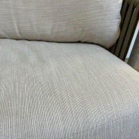 Tribù - Outdoor Sofa Mood Sitzkissen Stoff Natural Beige Gestell Teakholz Rückenlehne Geflecht Moss Grün Grau - 3