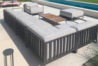 Talenti - Loungegruppe Icon Casilda Outdoor Stoff Melange Grau Gestell Metall Mokka Inklusive Abdeckungen - 3