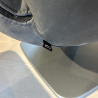 COR - Lounge Drehsessel Jalis 26133 Leder 681 Graphit Grau Tellerfuß Platin Feinstruktur Mit Kunststoffgleitern Und Kippmechanik - 2