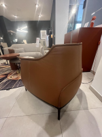 Poltrona Frau - Sessel Archibald Leder Soulful Joe Braun Gestell Nickel Brüniert - 5