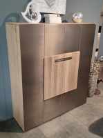 Voglauer - Highboard V-Galvino 128 Wildeiche Rustiko Schwarz Geölt Mit Galvanisch Veredelter Metalloberfläche - 3
