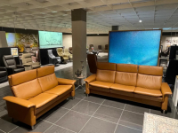 Stressless - Polstergarnitur Aurora A Leder 094 Paloma 42 Copper Braun Fuß 010 Stahl Rund Silber - 3