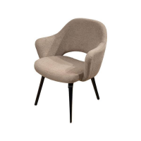 Knoll International - 4er Set Armlehnstuhl Saarinen Konferenz Stoff Colorado Schlamm Braun Beige Gestell Eiche Auf Ebenholz Schwarz - 3