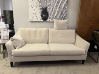 Bielefelder Werkstätten - Sofa Saloni 2/80 Stoff Emilia 171 Creme Füße Holz Gebeizt - 3