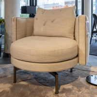 Minotti - Sessel Torii Medium Stoff Dry Col. 02 Ecru Keder Eco Leder Fumo - 3