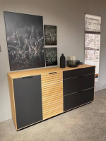 Wöstmann - Sideboard WM 2320 Erle Front Mattglas Carbon Schwarz Sockel Carbonfarbig - 2