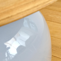 Gloster - Beistelltisch Blow Low Platte Teak Gestell Keramik Glasiert Smoke Grau - 5