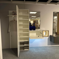 Hülsta - Garderobe Tetrim Lack Reinweiss Rahmen Silberfarbig - 8
