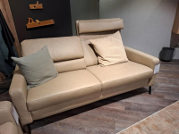 Global - Garnitur Valera Leder Vicenza Taupe Metallfuß Schwarz 2 Sofas - 4