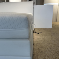 RUF Betten - Boxspringbett Mercata Kunstleder Weiß Creme Fuß S Schwarz Lackiert Mit Elektrischer Verstellung - 3