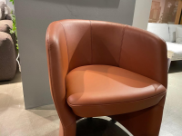 Rolf Benz - Sessel Eni Leder 38 112 Mittel Kupferbraun Mit Rollen Kunststoff Schwarz - 3