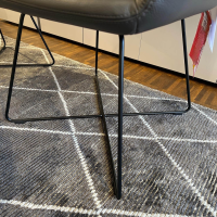 COR - 3er-Set Armlehnstuhl Jalis Leder Dura 171 Anthrazit Drahtgestell Metall Schwarz Mit Hohem Rücken Und Filzgleitern - 5