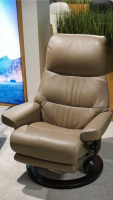 Stressless - Sessel View M Leder Batick Mole Braun Füße Classic Wenge Gebeizt Mit Power Leg And Back - 7