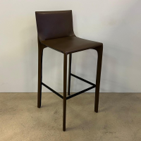 Walter Knoll - Barhocker Saddle Chair 1248 Leder Saddle Khaki Braun Fußstütze Stahl Schwarz Mit Kunststoffgleitern - 2