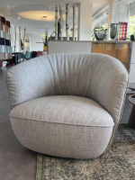 Walter Knoll - Sessel Ishino Stoff 25 Togba 7854 Pebble Grau Rücken Leder Cashmere Graphite - 6