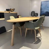 Mobitec - Essgruppe Trinity Lotus Platte Eiche Astig Geölt Bezug Stoff Mystic 72 Khaki Grün - 6