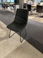 Wimmer - 6er-Set Stuhl 1800 455100 Innen Leder Colorado 756 Anthrazit Außen Stoff Camelot 9021 Anthrazit Gestell Schwarzgrau - 5
