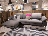 Global - Ecksofa Gotera Stoff Twice Dark Grey Grau Füße Chrom Glänzend Mit Teilmotorischer Schlaffunktion - 4