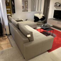 Artanova - Ecksofa Xenia Stoff U3471 Q2 Grau Taupe Füße Metall Schwarz - 3