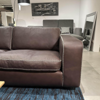 Sitzwerk - Sofa Valentino Leder Gaucho 5 Chocolate Braun Füße Eiche Dunkel - 2